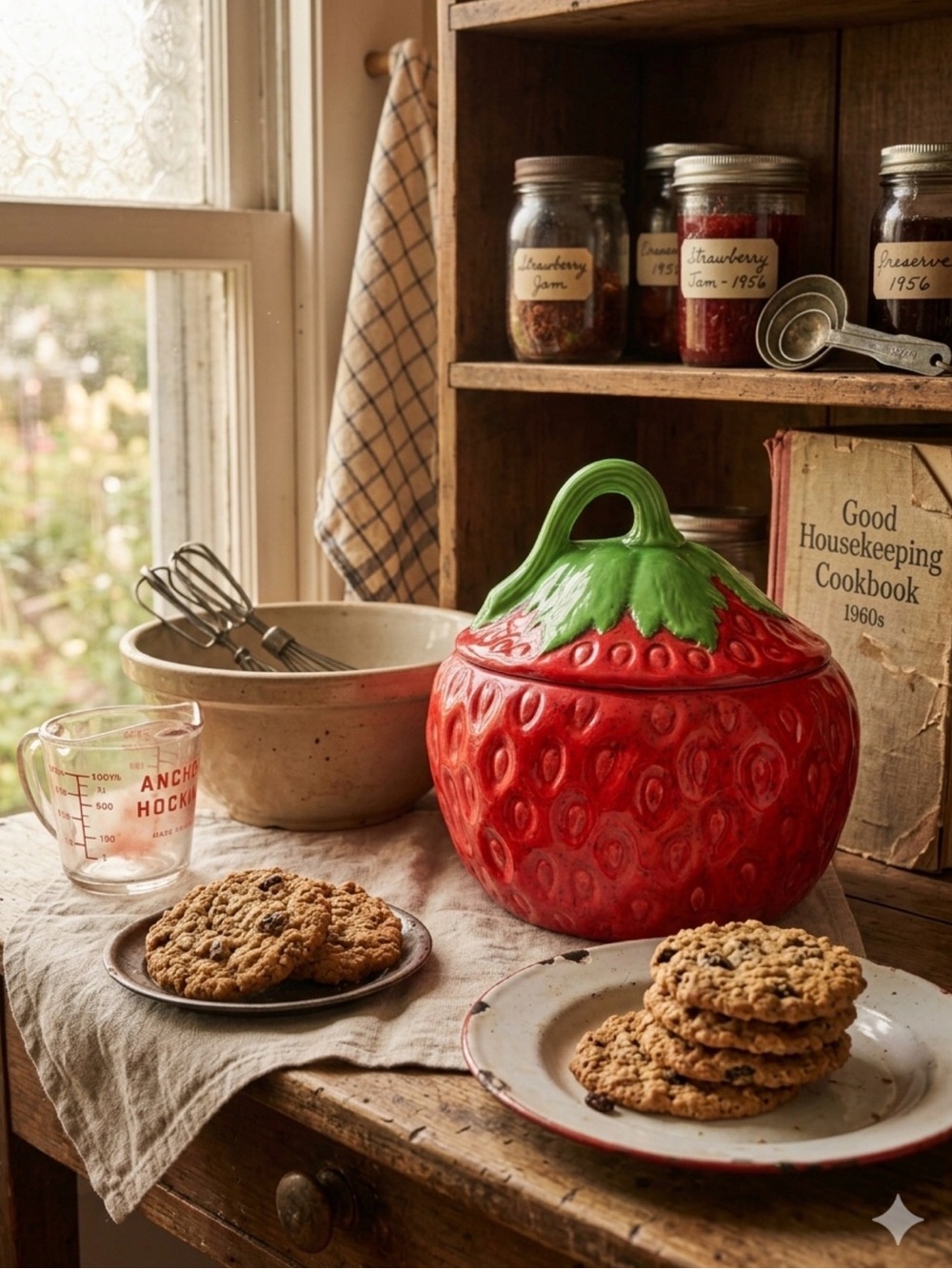 Vintage Strawberry Cookie Jar